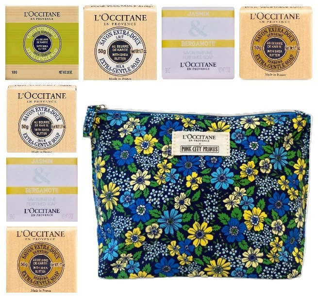 L’Occitane Mischseife Sammlung 6 x 50g & 1 x 100g Papier verpackt & Geschenktüte NEU