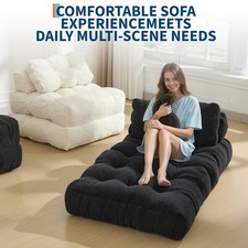 3-in 1 Boneless Sofa Convertible Sofa Bed Pull Out Folding Floor Couch Corduroy