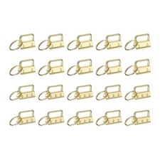 20 Pcs Key Fob Hardware, 1/1.3in 26/32mm with Key Rings for Lanyards, Gold