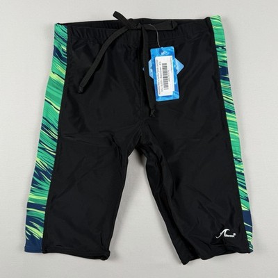 Adoretex Sunfire Spice Jammer Swim Shorts Black Green Men 30 NWT