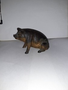  Antique vintage cast iron still bank A.C.Williams penny pig bank 