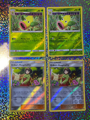2017 Pokemon TCG Guardians Rising Reverse Holo 2/145 Weepinbell (x2)