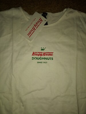 KRISPY KREME DOUGHNUTS- WOMEN'S SHIRT-NEW-TAGS-WHITE-SIZE LARGE