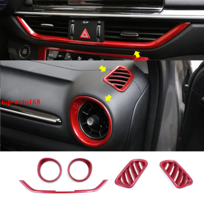 For Kia 2019-2020 Forte Red ABS Central Console Air Outlet Vent Cover Trim 3pcs