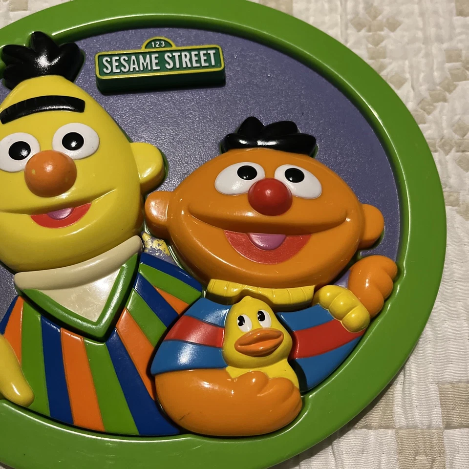 Vtg Sesame Street Puzzle Fun Plastic Bert & Ernie Baby Rubber Duckie 2000 Mattel - Image 3 of 4