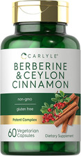 Berberine with Ceylon Cinnamon  2000Mg Complex  60 Capsules  Vegetarian, Non-