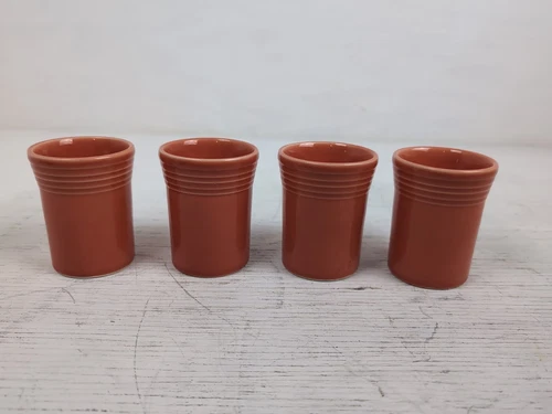 Fiestaware Set Of 4 Persimmon 6.5 Oz Cups - Retired