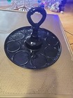 Rare LE Smith Heavy Black Glass 8 Drink Holders Estate JJ 67 — photo 2