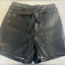 Bagatelle Women's Size XS Faux Leather Edgy Paper Waisted pockets Shorts