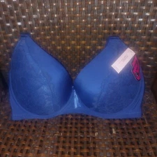 NWT Mamia Intimates Blue Adjustable Lace Detail Everyday Underwire Bra Size 34DD