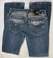 Miss Me Blingy Boot Jeans Womens 28X33 28.5x30.5 Flap Pocket Western Cowgirl