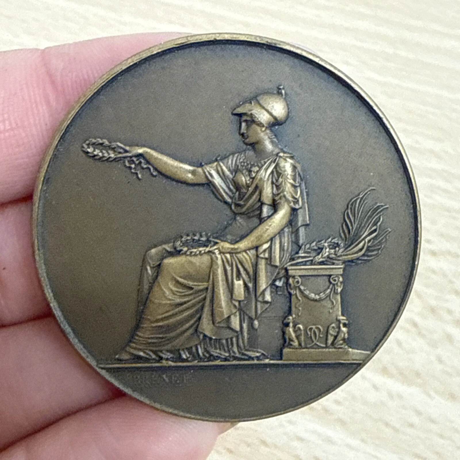 Médaille Cours De Mademoiselle Valton Études Françaises 1909 En Bronze