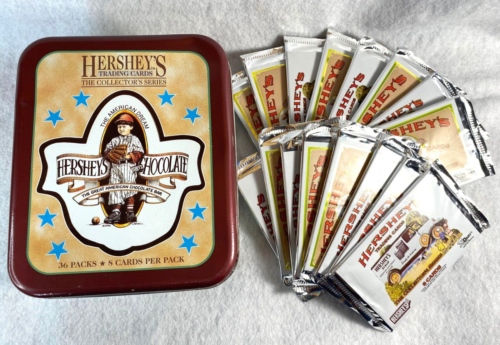 1995 Hershey's Dart Trading Cards (16 Packs) Collector's Series Tin Display Box - Picture 1 of 15
