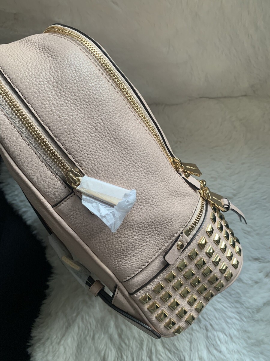 NWT MICHAEL KORS RHEA ZIP PYRAMID STUD LMD BACKPACK TRAVEL