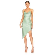 Alice + Olivia Asymmetrical Harmony Dress in Sage. NWT. Size 8. Retail- $400