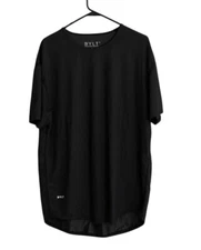 Bylt Womens Short Sleeve Shirt XL Premium Basics Black White Polka Dot