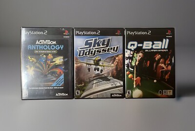 Playstation 2 Activision Anthology Sky Odyssey Q-Ball, lot of 3 CIB WORKING
