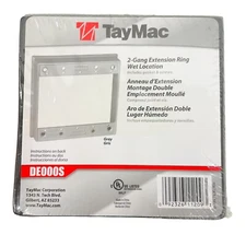 TayMac DE000S 2 Gang Extension Ring Wet Location Gray with Gasket and Screws