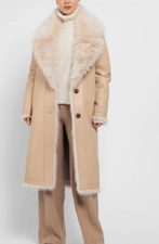 Ladies Urban Code Reversible Long Coat In Beige,rrp £349.00