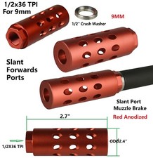 Al Red Slant Forwarder Port Low Concussion Muzzle Brake Compensator 1/2x36 TPI