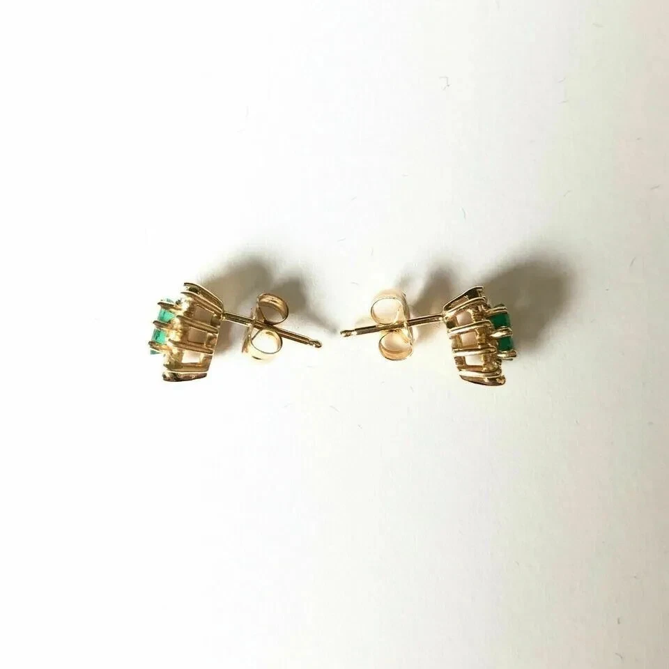 Juego de joyas de mujer esmeralda verde simulada marquesa de 3,00 quilates enchapado en oro amarillo de 14 quilates Foto 3 de 4