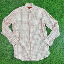 Shanghai Tang Button Up Dress Shirt Mandarin Collar Men's M Long Sleeves 21x31