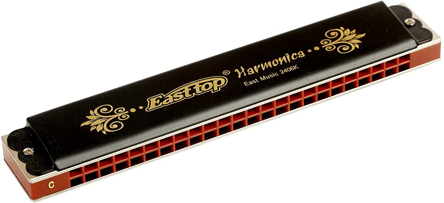 East top 24 Holes Tremolo Harmonica Key of C Tremolo Mouth Organ Harmonica