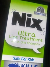 Nix Ultra Lice Treatment, All-in-One Shampoo. Safe for Kids. Kills Lice/Eggs.