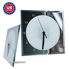 20pcs 7.8" x 7.8" Sublimation Blank Glass Photo Frame with Clock Mirror Edge