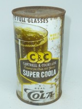Empty Top Opened 12oz C & C Super Coola Cola Flat Top