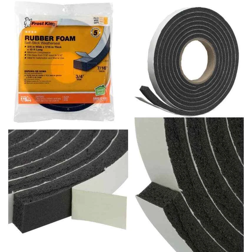 Frost King 3/4 X 5/16 X 10 Black Rubber Foam Weatherseal