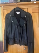Hobbs London Leather Biker Jacket Uk 6