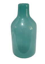Hand Blown Art Glass Aqua, Sea Glass, Spa Blue, Color 10'' High Bottle Vase