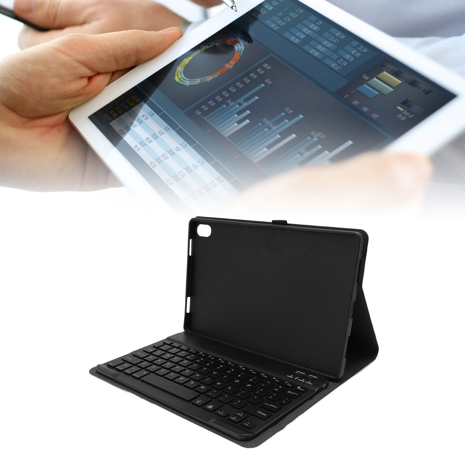 Magnetic Detachable Keyboard PU Leather Tablet Case Cover-image