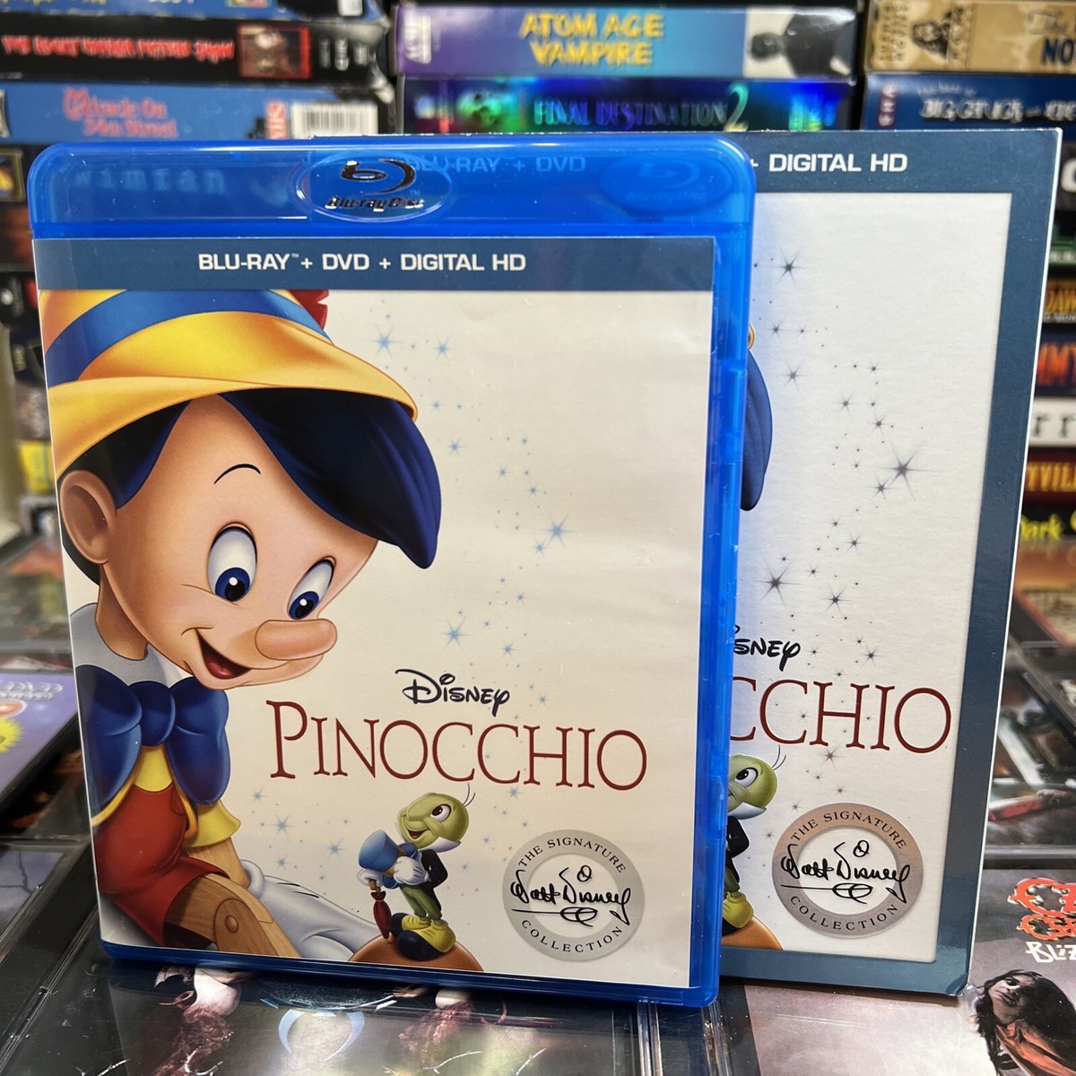 Pinocchio 2 Disc Lot Disney Blu-Ray and East West Slim Case