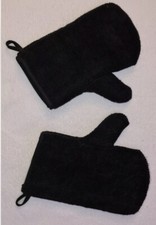 Polyco 1 PAIR BAKERS MITT Black Oven Cooking Mitts Gloves HEAVY DUTY