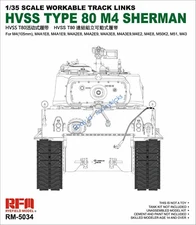 Ryefield-Model 5034 1/35 Workable Track For HVSS Type 80 M4 Sherman 2020 new
