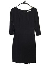 VGUC LADIES SIZE SMALL TRINA TURK LINED LITTLE BLACK DRESS
