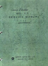 Yamaha Electone Organ Model E3, E30 Service Manual PDF