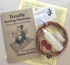 Treadle Sewing Machine Kit, Book, Belt, Oiler...