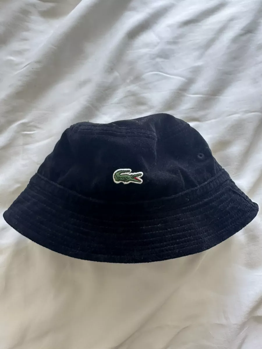 Supreme Lacoste SS18 Black Velour Bucket Hat | eBay