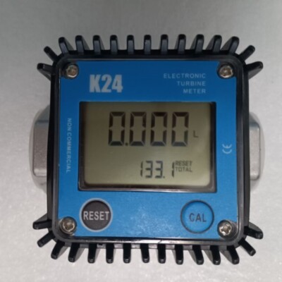 1X Digital Display Flow meter Gear Meter Diesel Oil K24 Aluminum Plasitc 6par