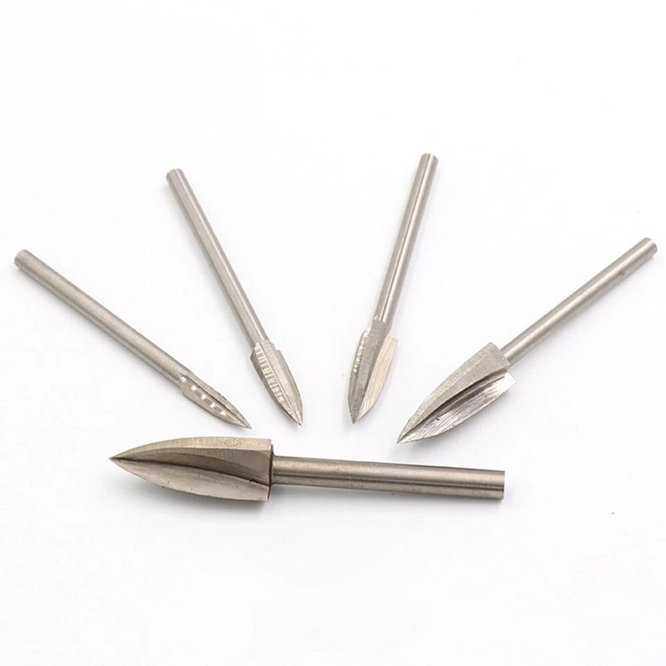 5x Electric Wood Carving Knife Set HSS Router Bit Milling Cutter for Dremel Tool - Image 4 of 4