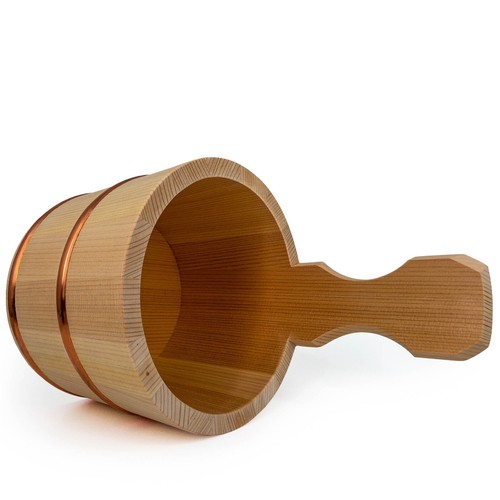 Fragrant Sawara Cypress Wood Japanese Onsen Hot Spring Mark Kata-Te Bath Ladle - Picture 5 of 12
