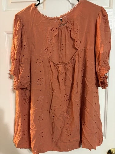 Torrid Short Sleeve Rust Color Shirt Size 4 4X image 2