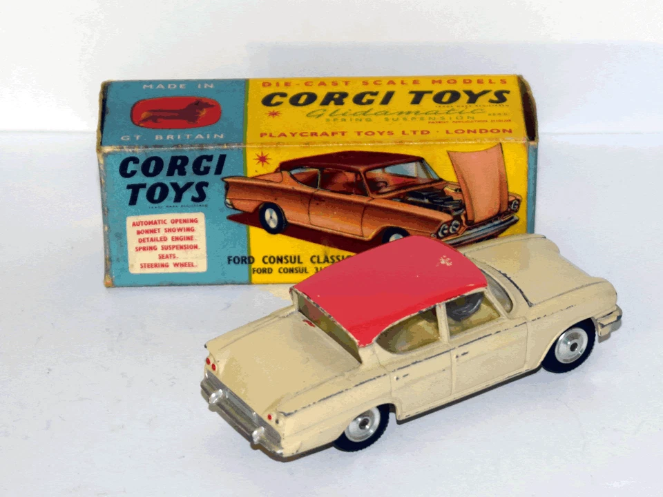CORGI TOYS #234 1961 - FORD CONSUL 315 - GIOCATO MA INTEGRO - SCATOLA ORIGINALE - Immagine 2 di 4