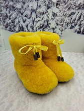 25 EU Yellow kids fur winter boots cozy sheepskin fur boots, girls boots