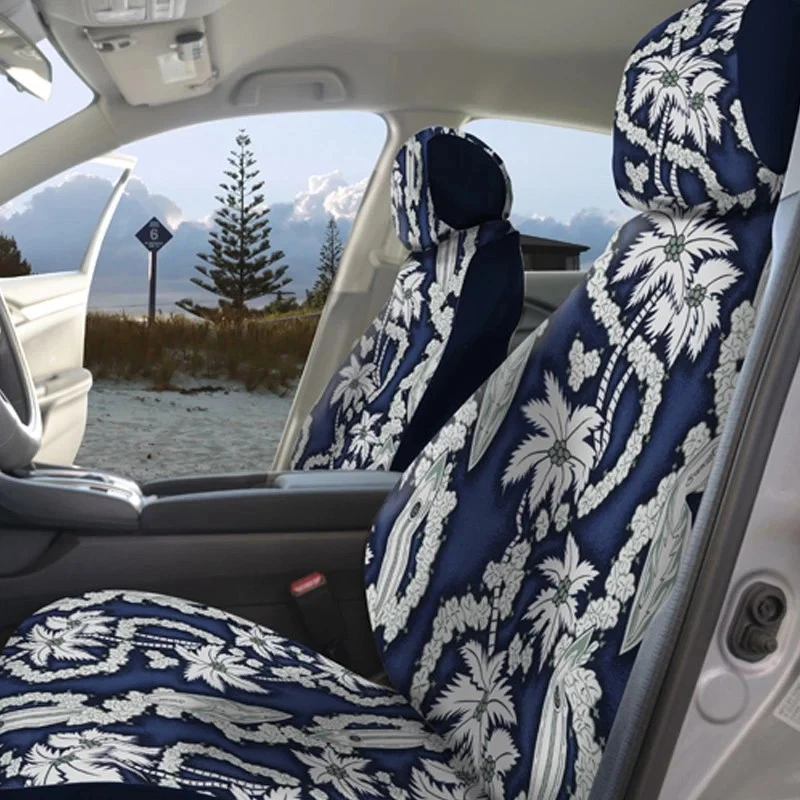 For Nissan Armada 17-24 Hawaiian 2nd Row Surf City Blue Custom Seat Covers Foto 2 de 4