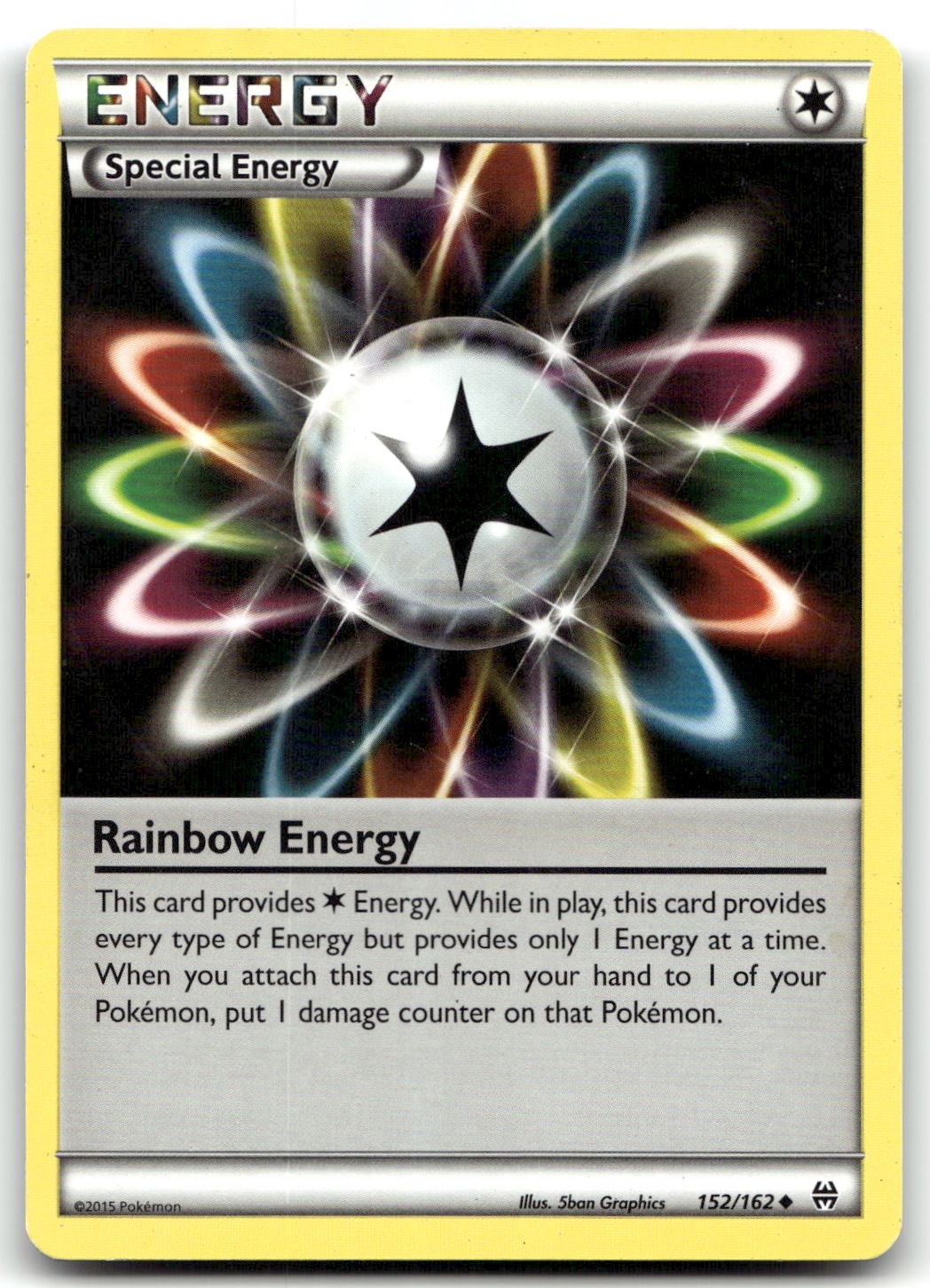 Rainbow Energy 152/162 XY - BREAKthrough Uncommon Normal Pokemon TCG MP
