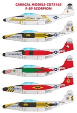 Caracal 1/72 decals F-89 Scorpion for Revell 1/72 F-89D/J kits - CD72165